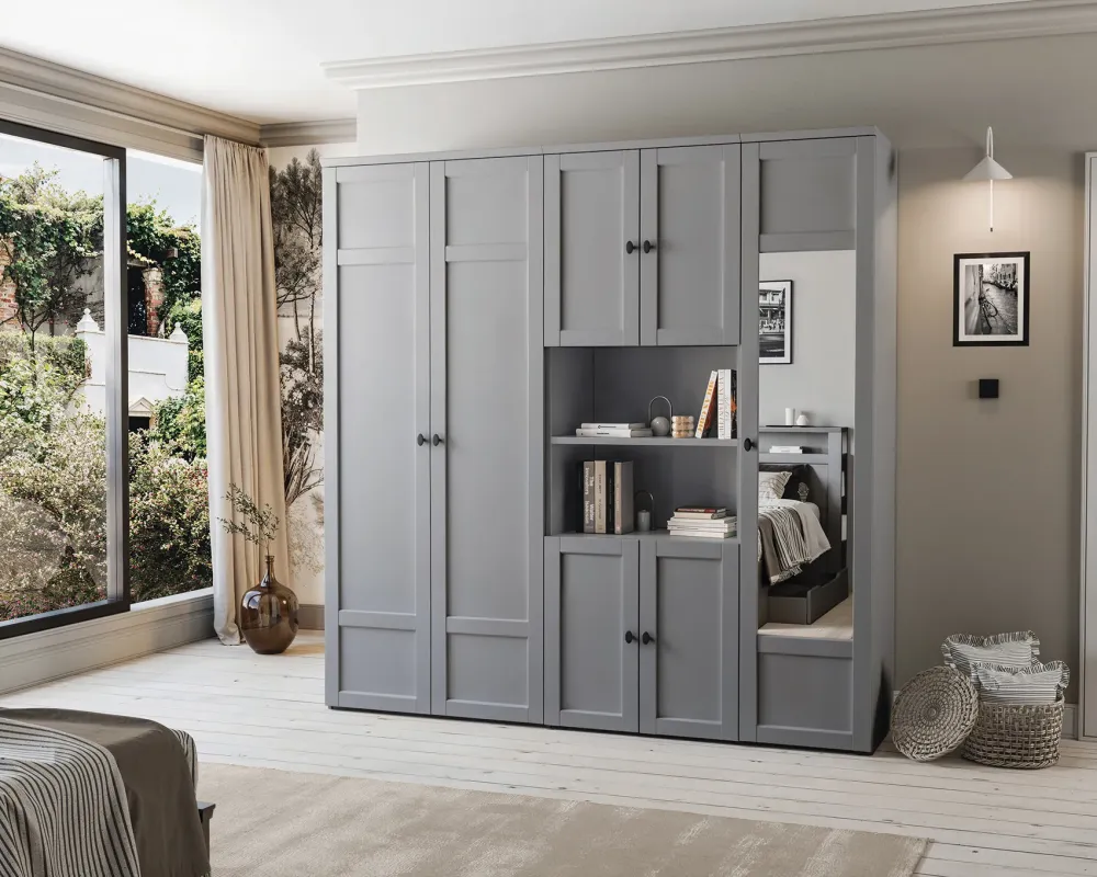 12b - Compo battante gris porte miroir